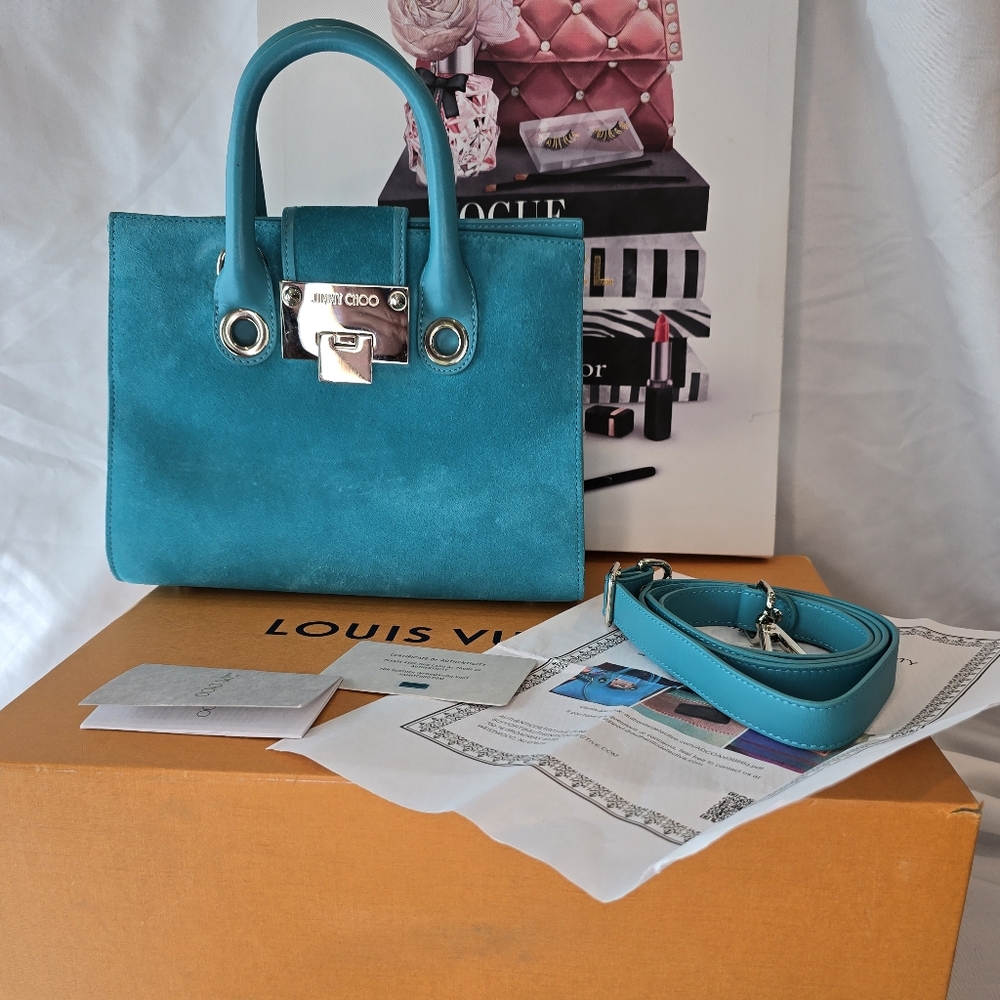 Jimmy Choo Suede Riley Purse 2 Way - Picture 7 of 14
